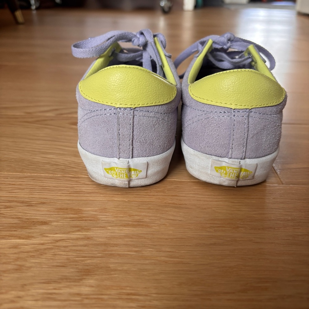 Vans Lavender Low-Profile Sneakers with Neon Yellow Trim - Picture 5 of 6